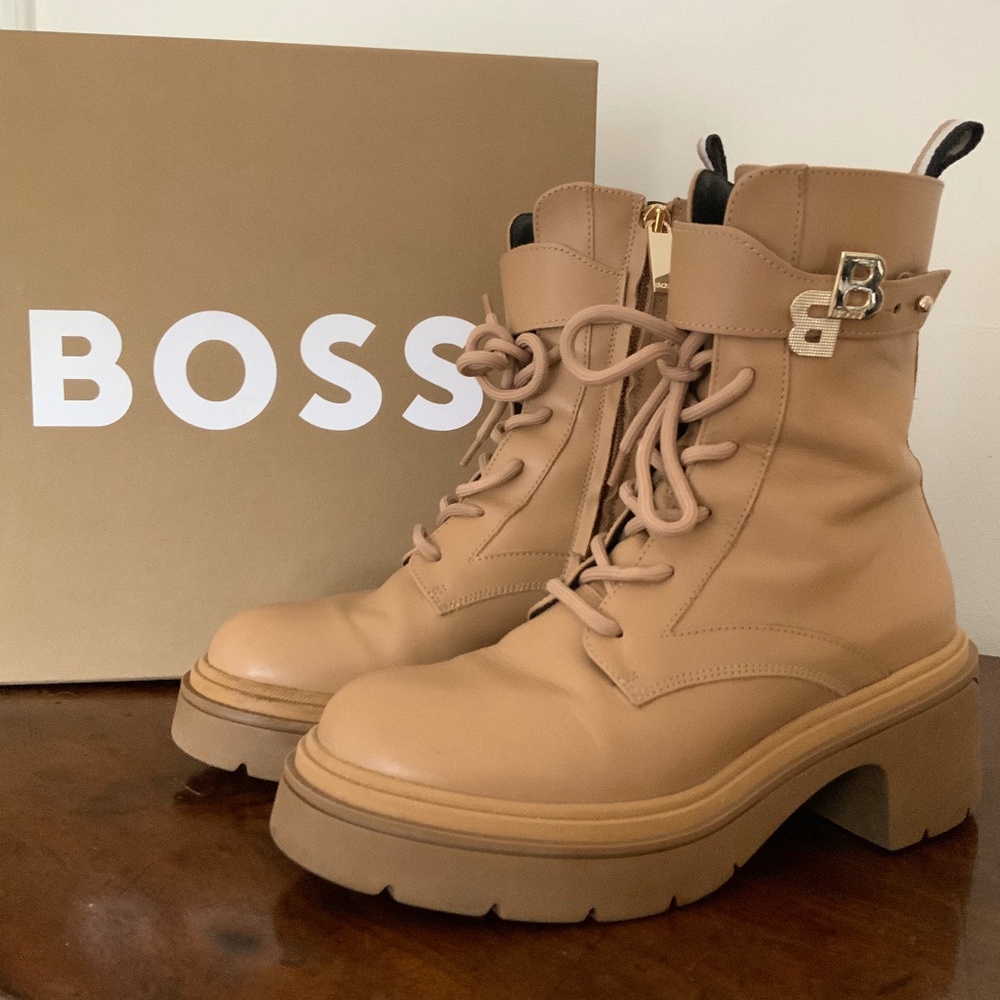Hugo BOSS Leather Combat Boots